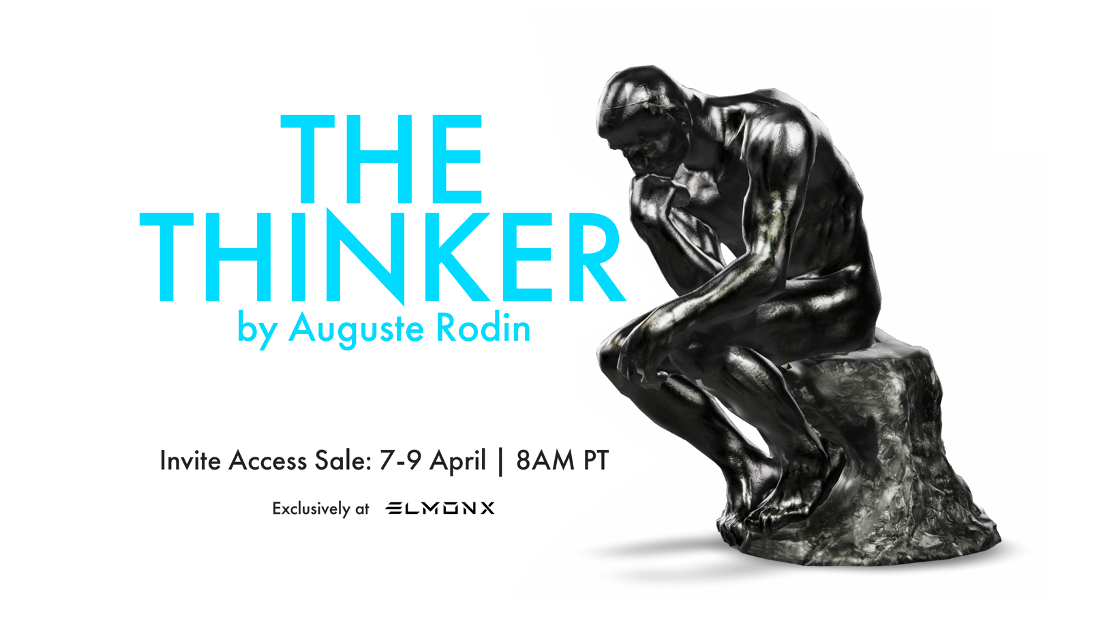 Exclusive ‘The Thinker’ NFTs To Release  In 3D and Augmented Reality on ElmonX