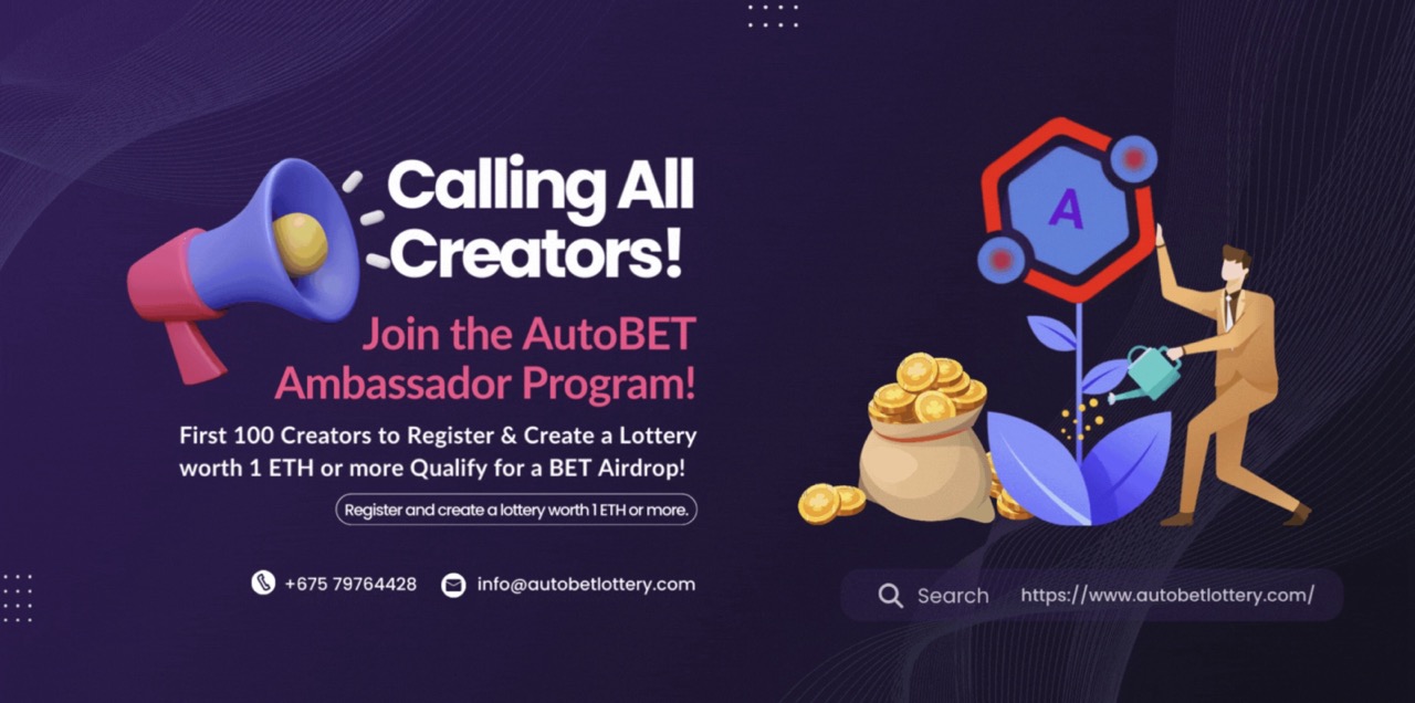 AutoBET Unveils Groundbreaking Ambassador Program for Lottery Creators