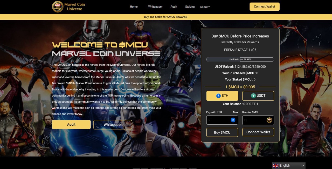 Marvel Coin Universe (MCU): Bridging Memes and Crypto for a Superheroic Investment Opportunity